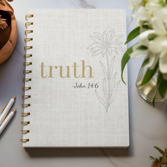 Truth Spiral Notebook - John14:6 Scripture Cover - Inspirational Journal - Christian Notebook - Faith-Based Stationery, Ruled Line