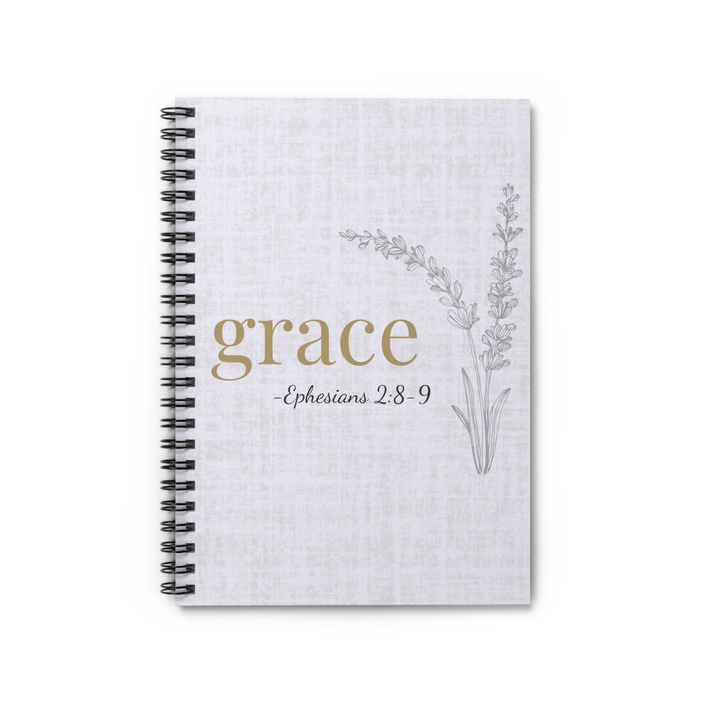 Grace Spiral Notebook - Ephesians 2:8-9 Scripture Cover - Inspirational Journal - Christian Notebook - Faith-Based Stationery, Ruled Line