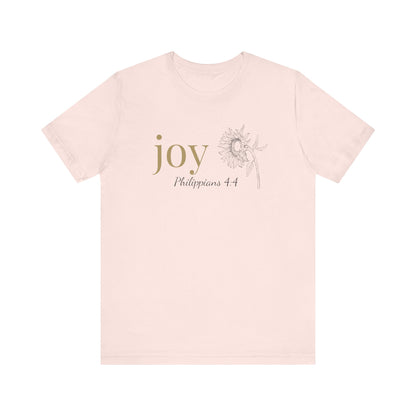 Joy T-Shirt | Bella+Canvas 3001 | Philippians 4:4 Christian Tee | Faith-Based Apparel | Unisex Inspirational Shirt | Gift for Christians