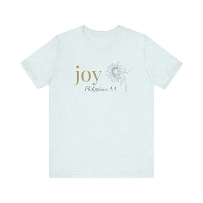 Joy T-Shirt | Bella+Canvas 3001 | Philippians 4:4 Christian Tee | Faith-Based Apparel | Unisex Inspirational Shirt | Gift for Christians