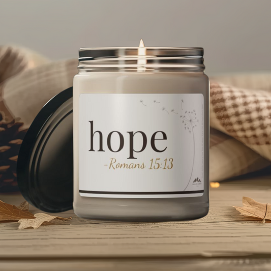 Hope Candle - Romans 15:13, 9 oz Soy Wax Candle