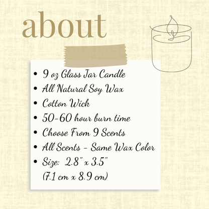 Peace Candle - Ephesians 4:7, 9 oz Soy Wax Candle